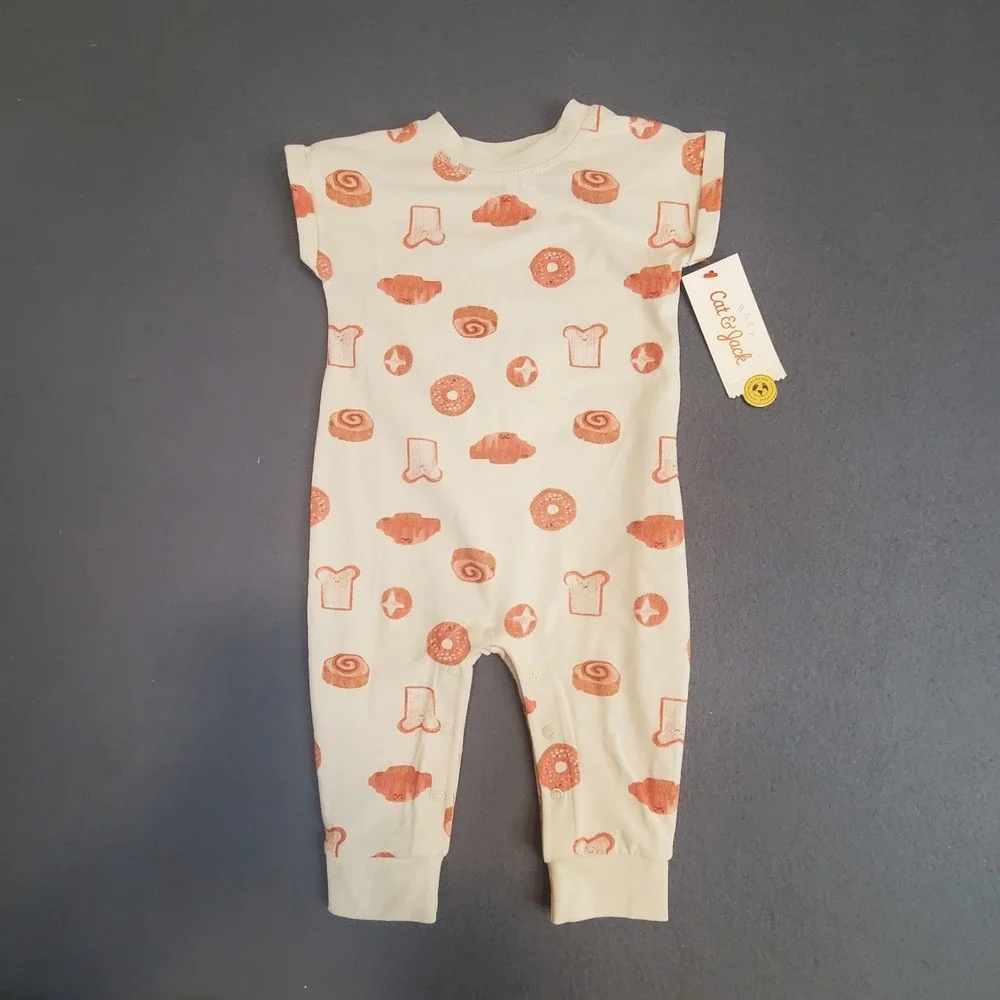 Unisex Baby Printed Pastry Romper Lot Of 2,‎ Size 3/6 Mo. Short Sleeve - NWT